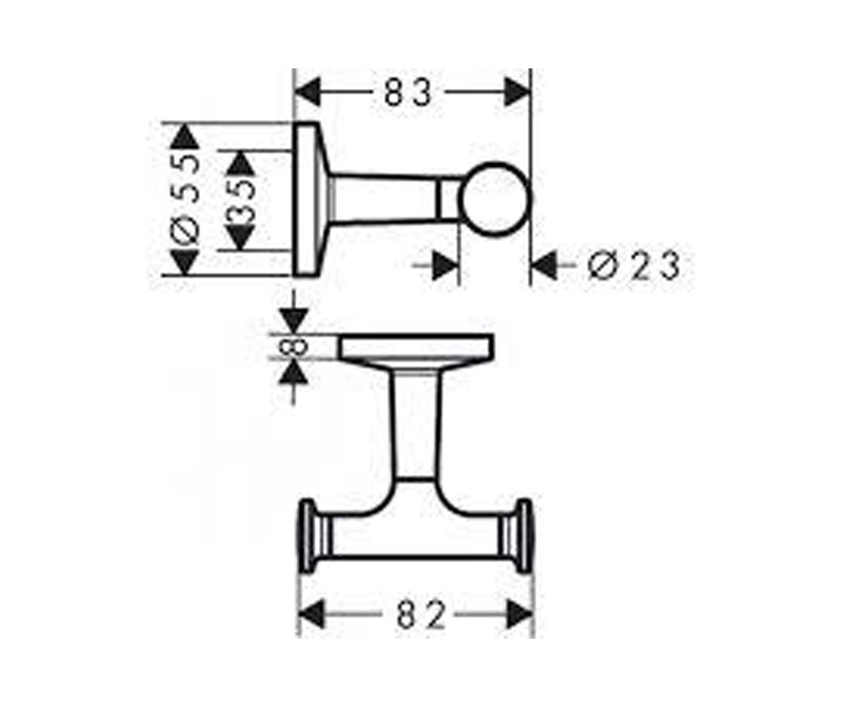Крючок двойной  UNIVERSAL CIRCULAR 42812670:Чертеж 