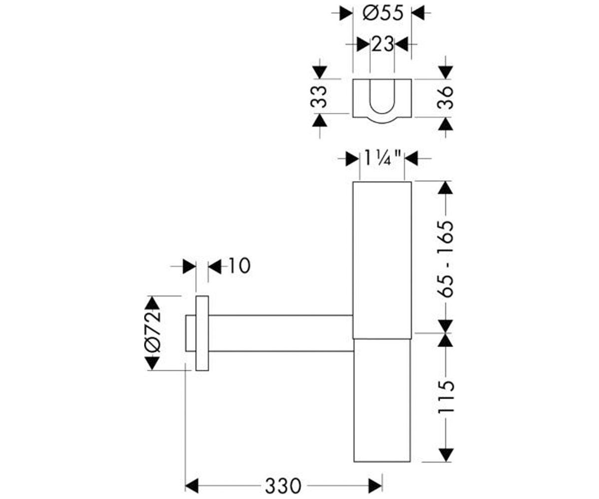Дизайнерский сифон  FLOWSTAR 52100800:Чертеж 