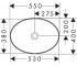 Раковина без перелива  XUNIVA D 60165450:Чертеж 