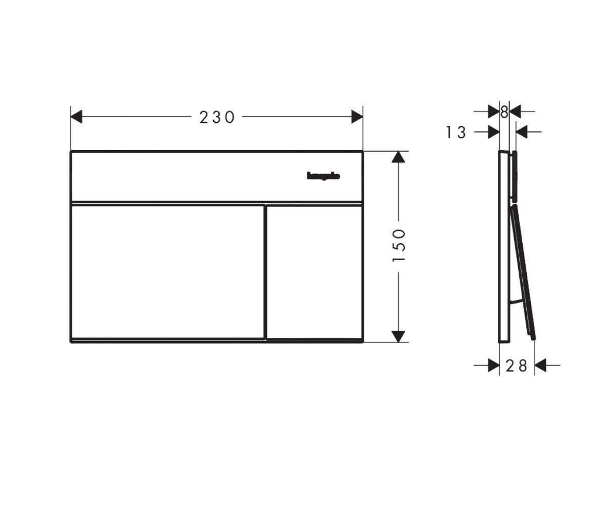66003340 HG змивна клавіша iFrame Element E, brushed black chrome (1 сорт)  66003340:Чертеж 