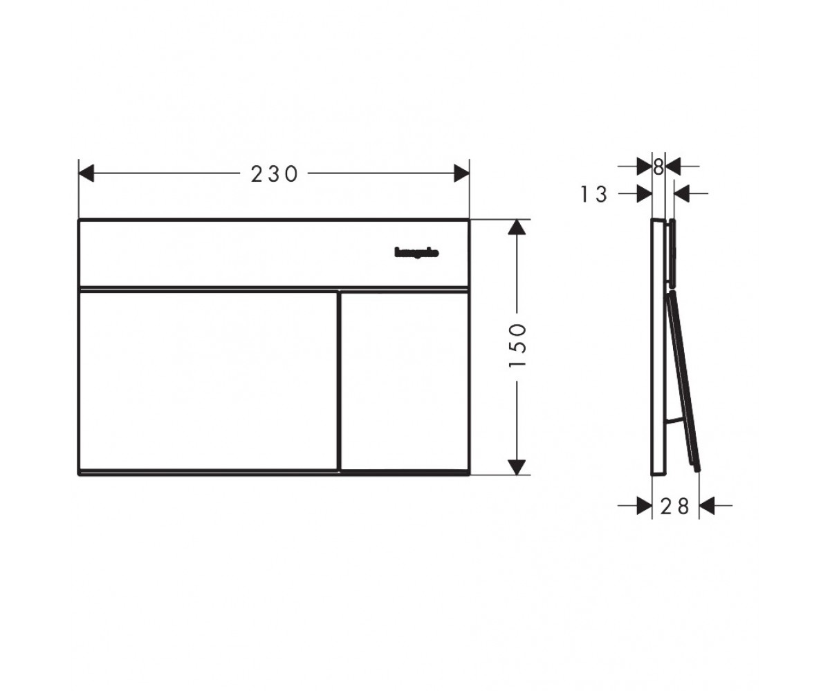 66003670 HG змивна клавіша iFrame Element E, matt black (1 сорт)  66003670:Чертеж 