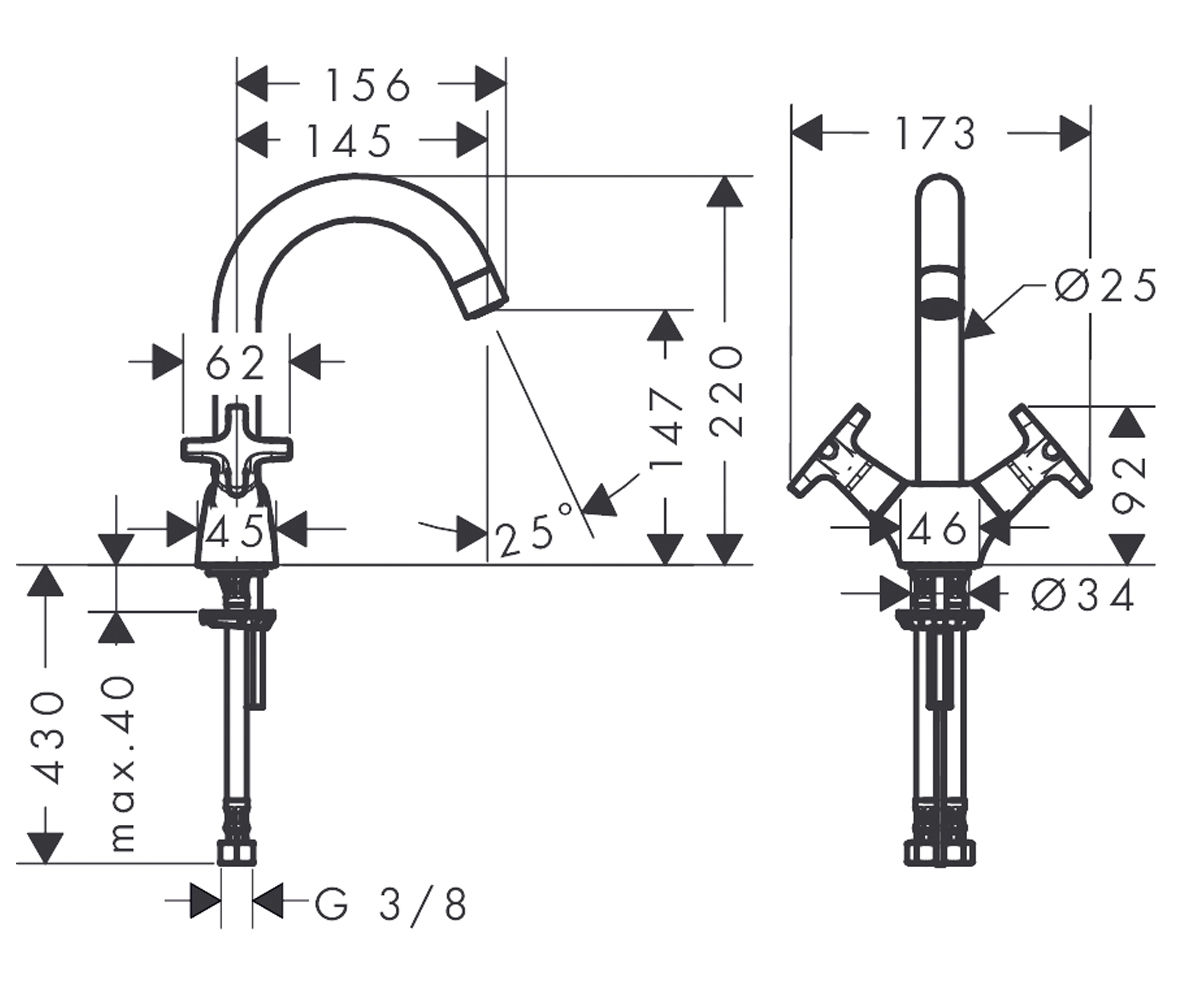 Смеситель  LOGIS CLASSIC 71271000:Чертеж 