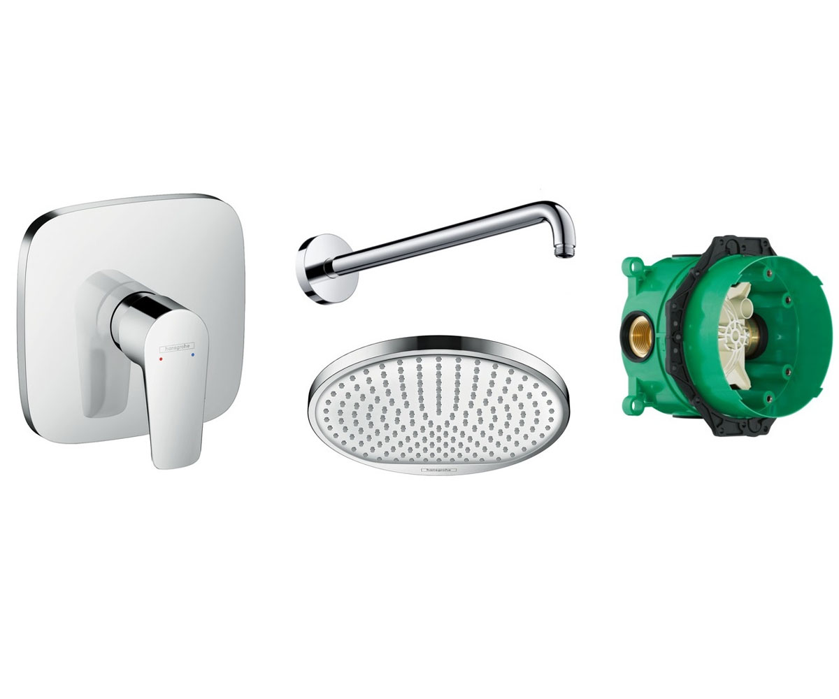 Змішувач для душу з верхнім душем HANSGROHE TALIS E 71765000+26723000+27413000+01800180 71765000+26723000+27413000+01800180