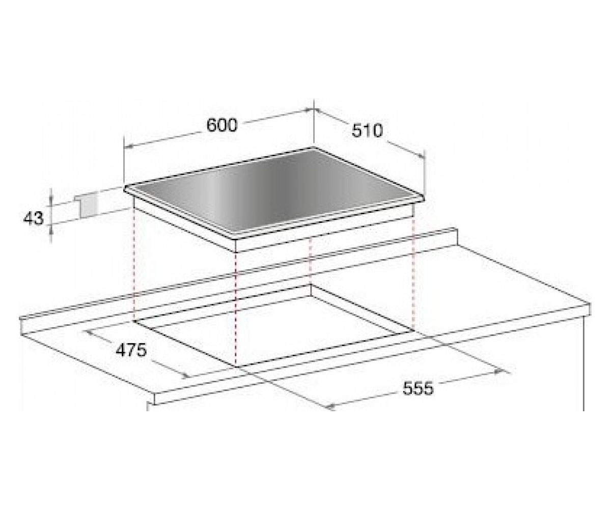 Варочная газовая поверхность  TQG 641 HABK EE:Чертеж 