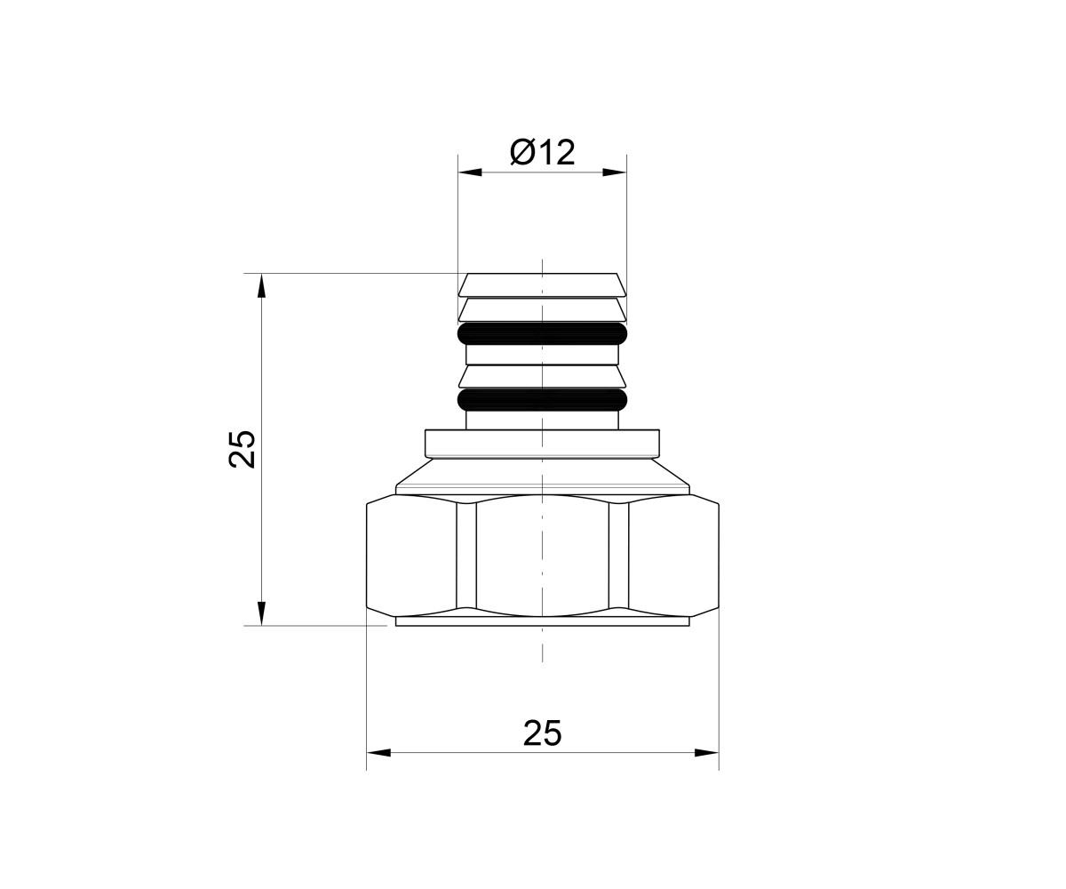 Наконечник Icma 1/2 16х2 №98  81098GH06:Чертеж 