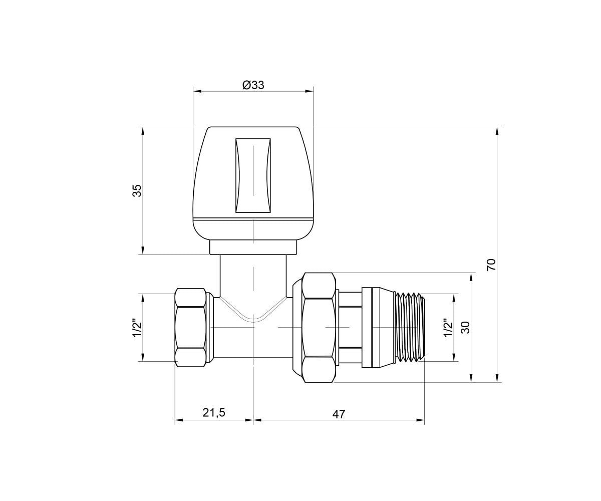 Кран радиаторный  82813AD06 940:Чертеж 