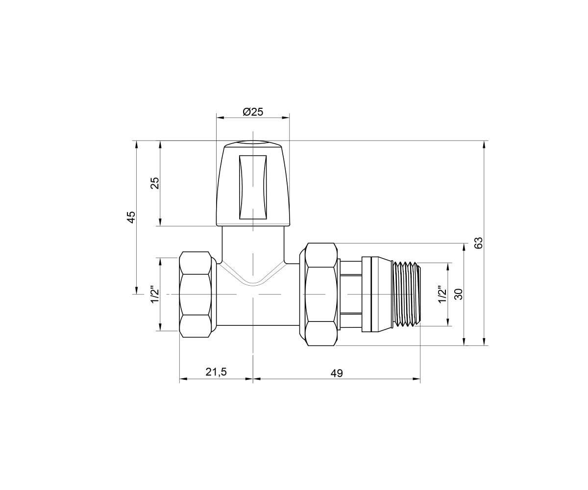 Радиаторный кран  82815AD06 940:Чертеж 