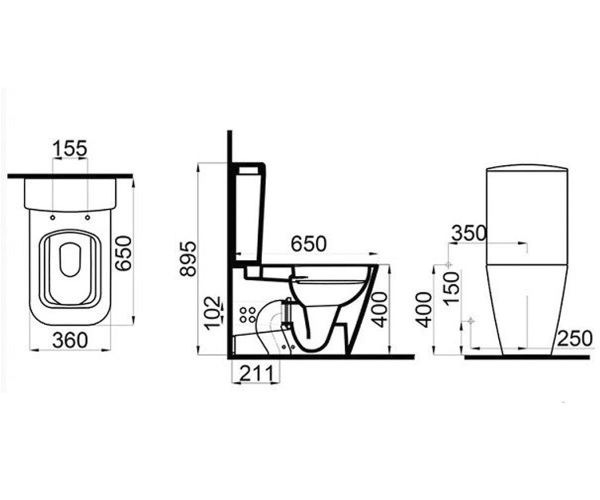 Унитаз с сиденьем  HALLEY SETK3204-0315-001-1-6200:Чертеж 