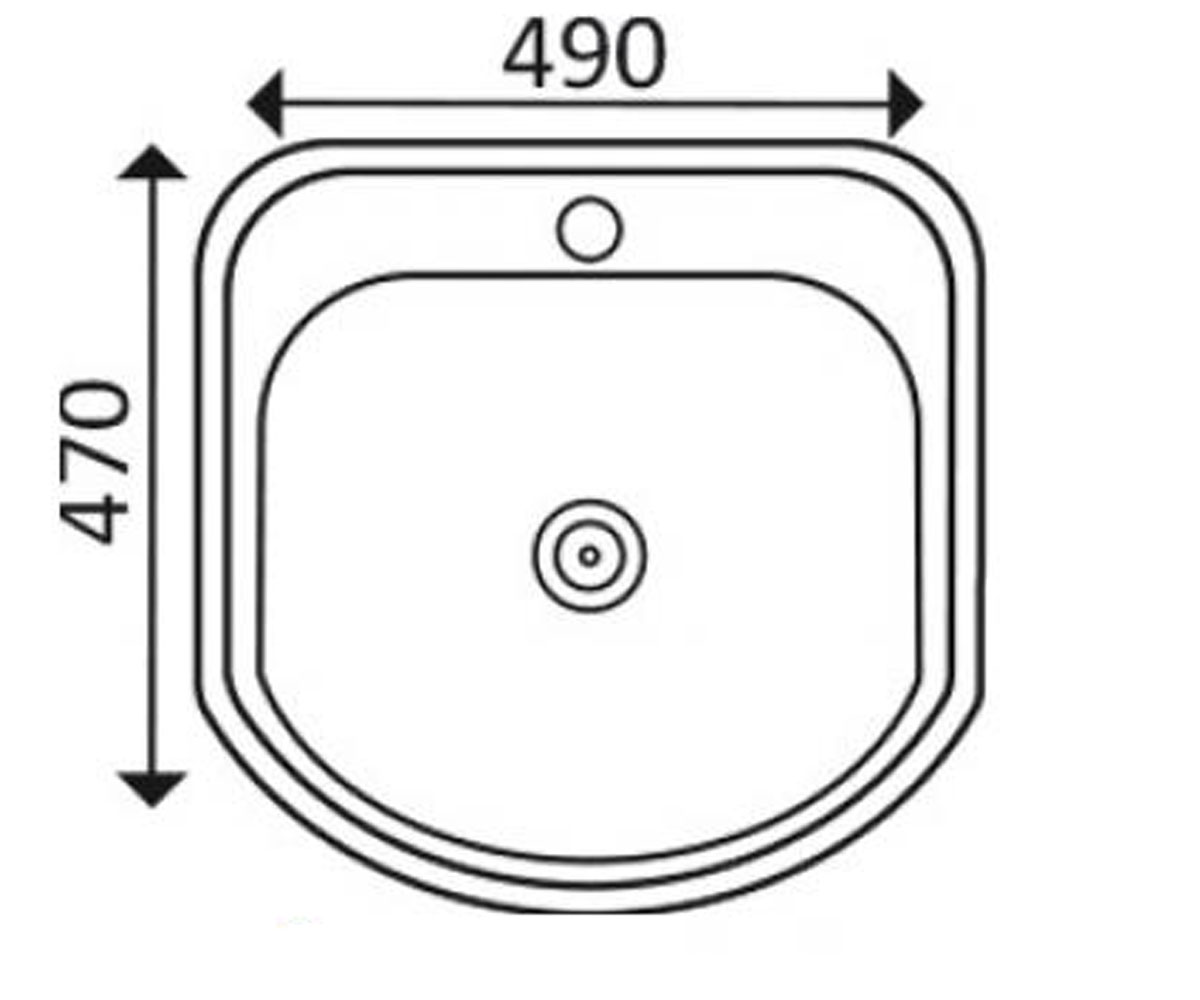 Мойка на одну чашу  4749 0.8 DECOR 180:Чертеж 