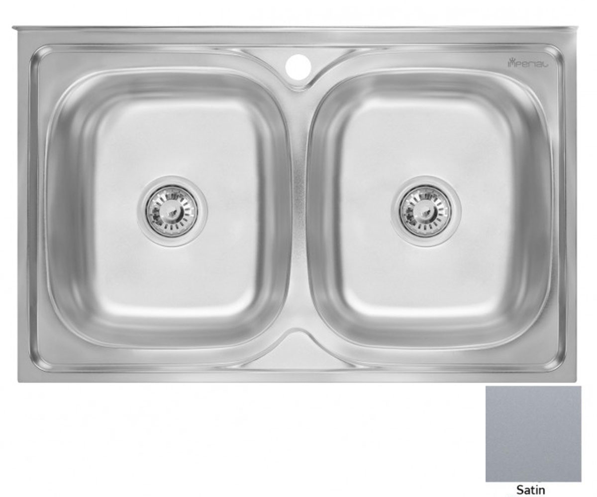 Мийка на дві чаші IMPERIAL  5080 0.8 SATIN 2X 180 5080 0.8 SATIN 2X 180