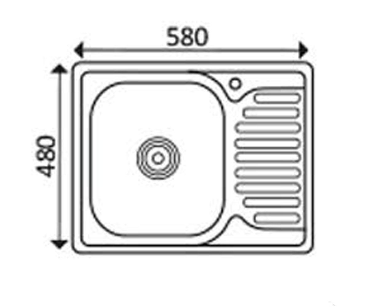 Мойка оборачиваемая  5848 0.8 DECOR 180:Чертеж 