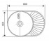 Стальная овальная мойка  6044 0.6 DECOR 160:Чертеж 