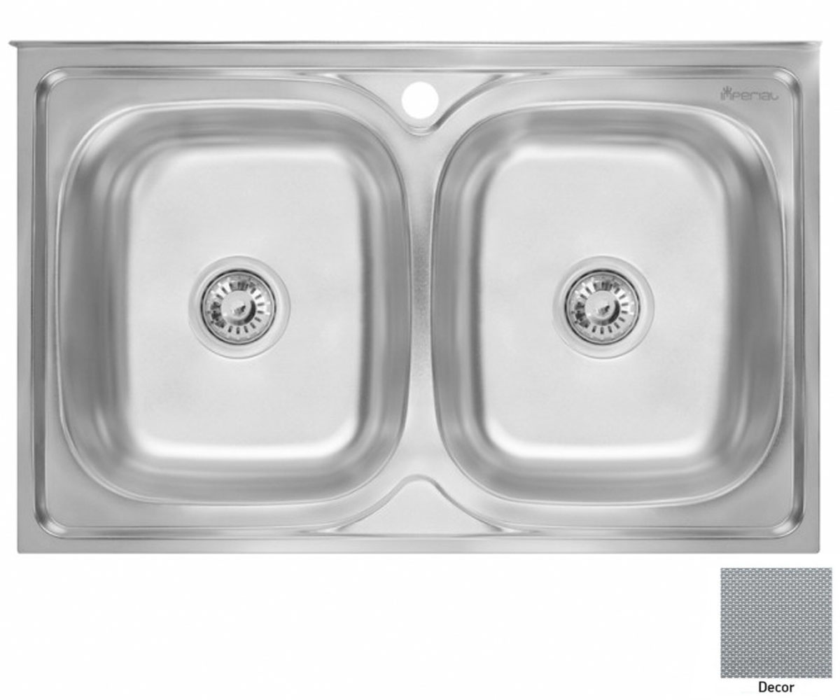 Подвійна кухонна мийка IMPERIAL  6080 0.8 DECOR 2X 180 6080 0.8 DECOR 2X 180