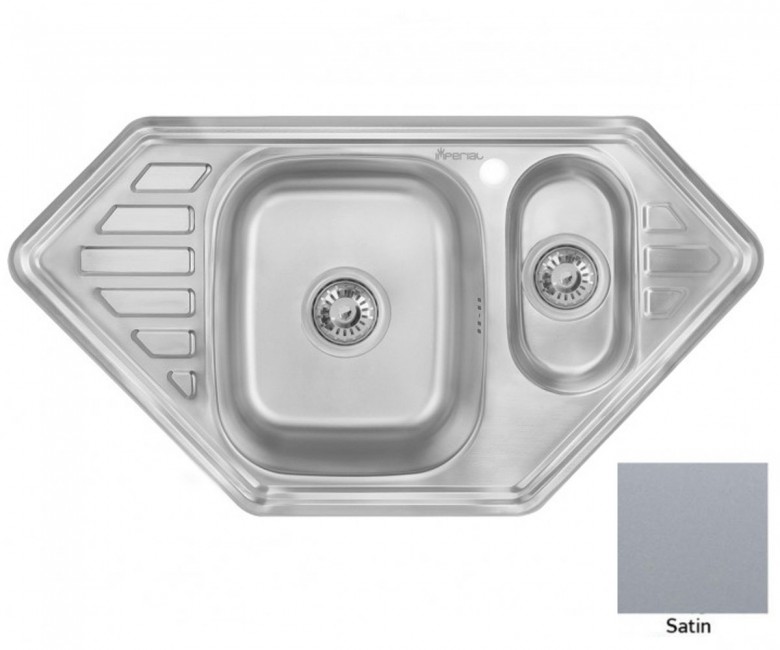 Кухонна мийка трапеція IMPERIAL  9550-C 0.8 SATIN 2X 180 9550-C 0.8 SATIN 2X 180