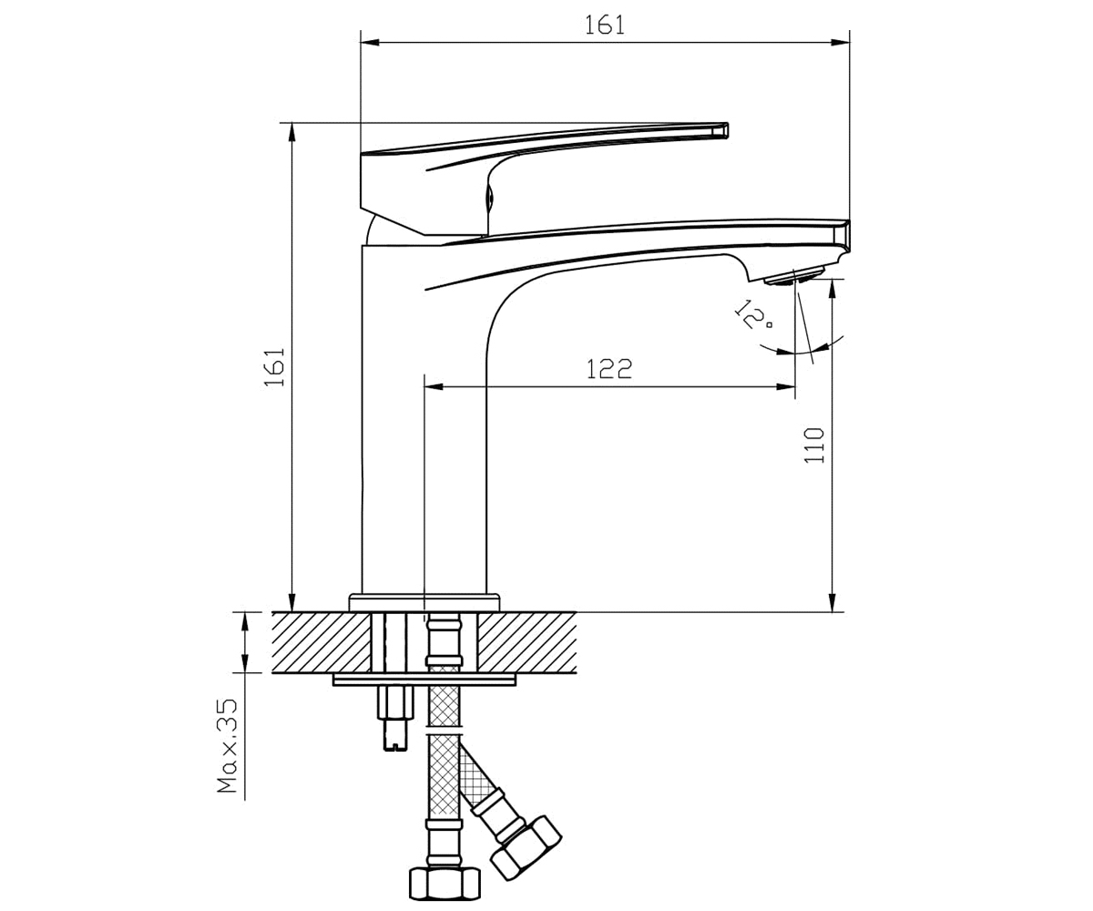 Смеситель на раковину  KAMPA 05285:Чертеж 