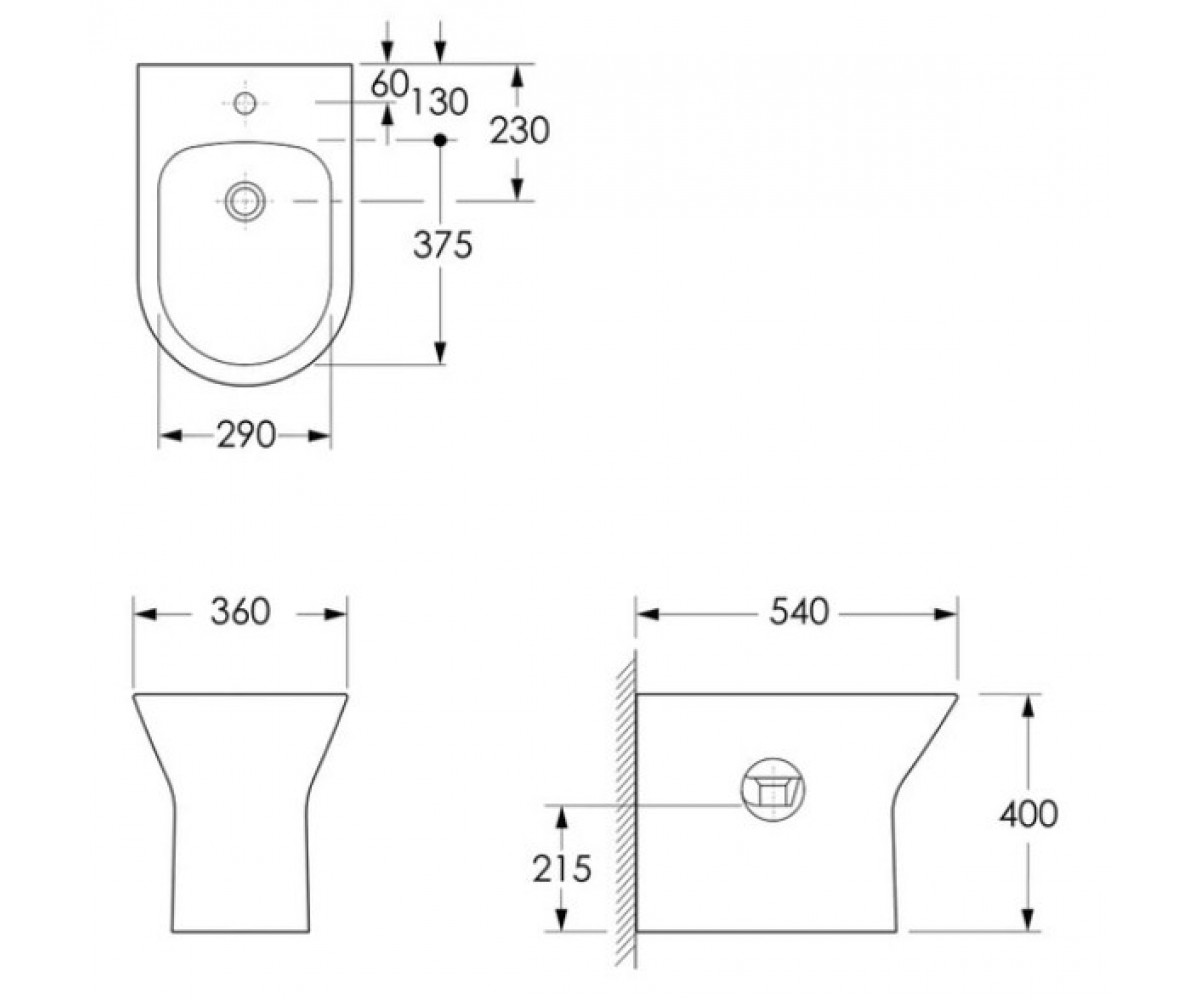 Напольное биде  LEDNICE C05107900:Чертеж 