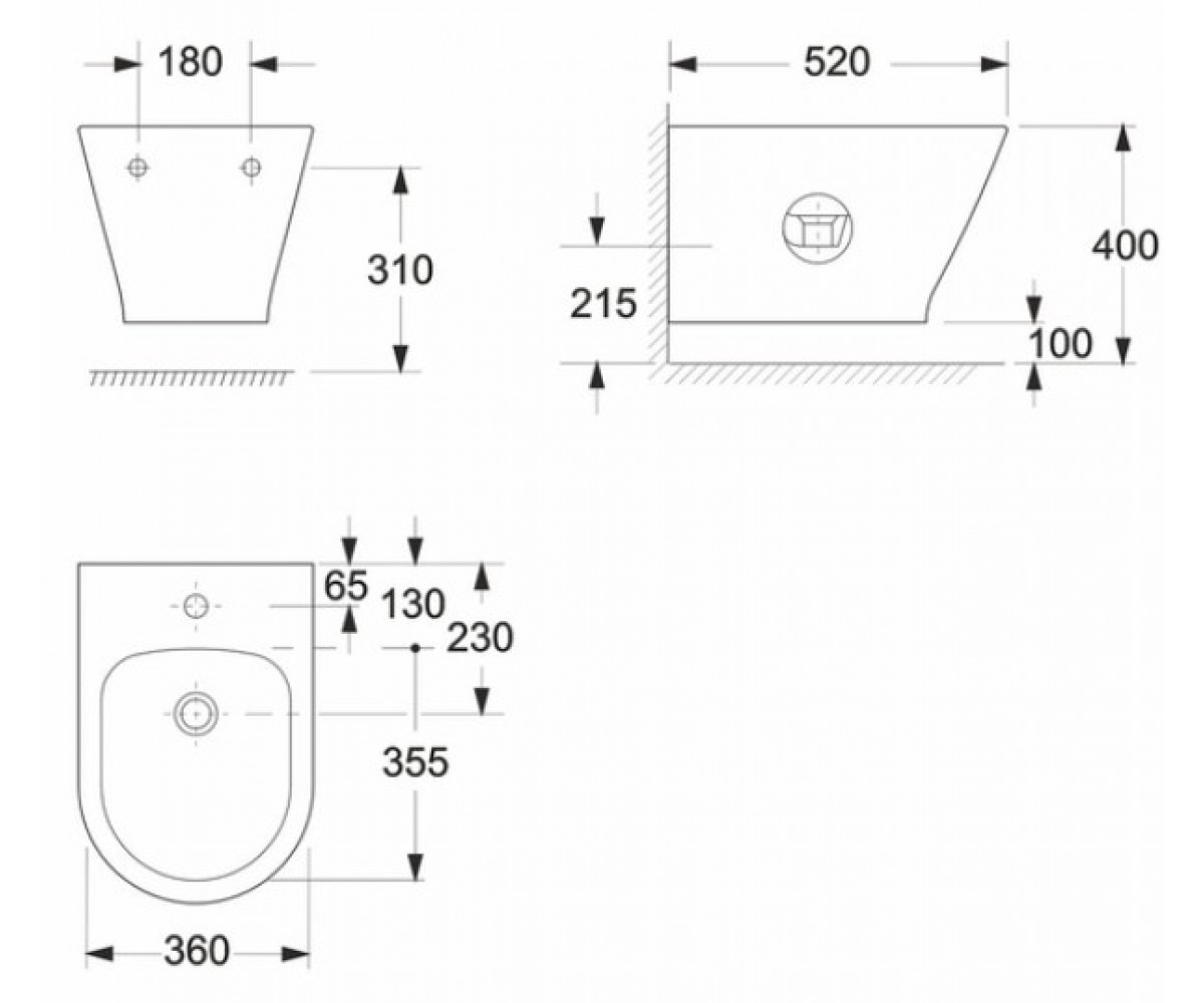 Подвесное биде  LEDNICE C05207900:Чертеж 