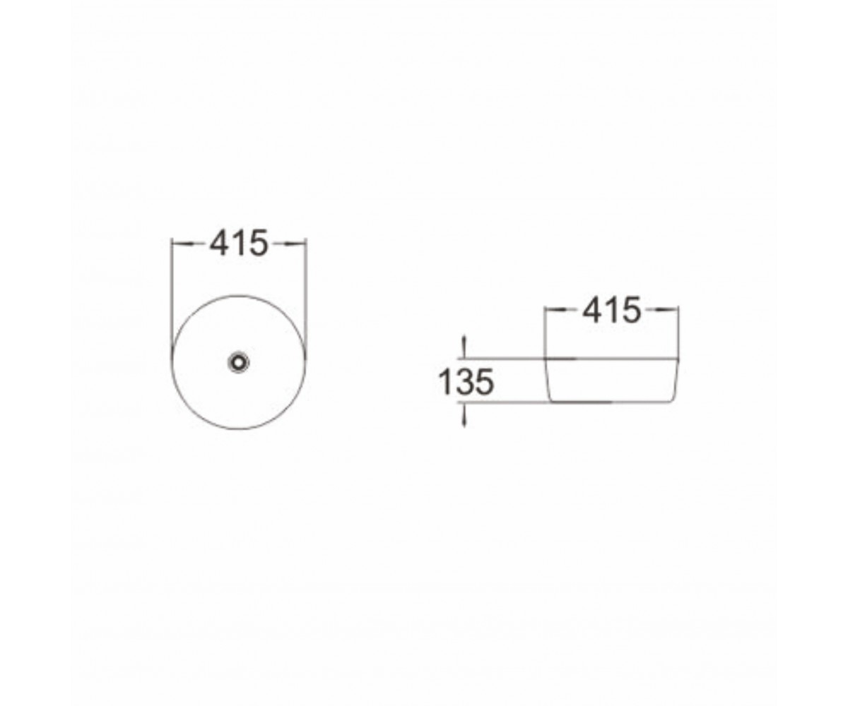 I-form умивальник накладний 41,5*41,5*13,5см  C06010603-41:Чертеж 