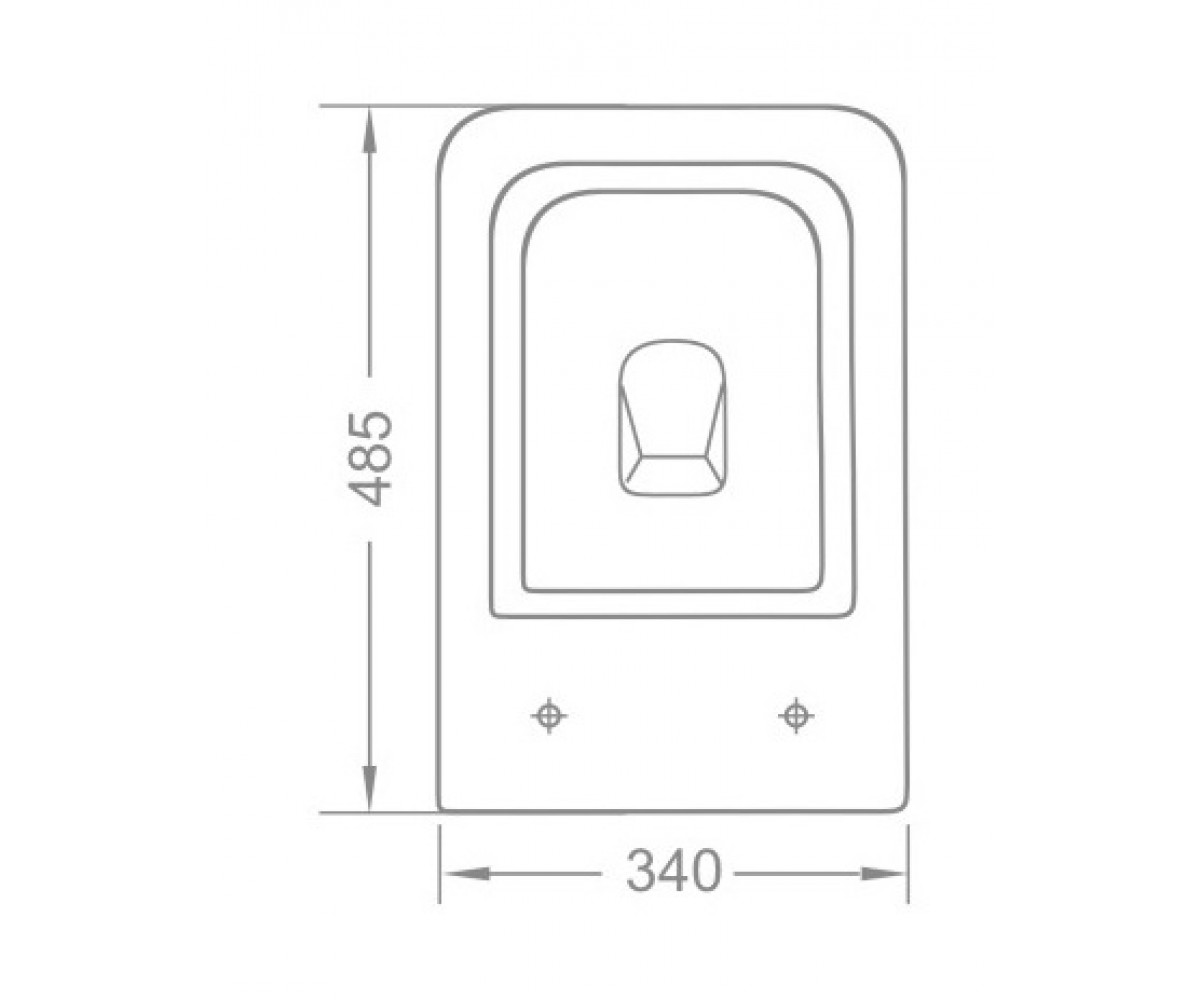 KUBIK унитаз подвесной (48,5*34*36,5 см, twist, сиденье duroplast)  C06810233TW:Чертеж 