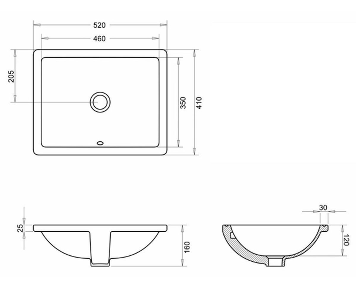 Раковина в ванную  C06900103SQ:Чертеж 