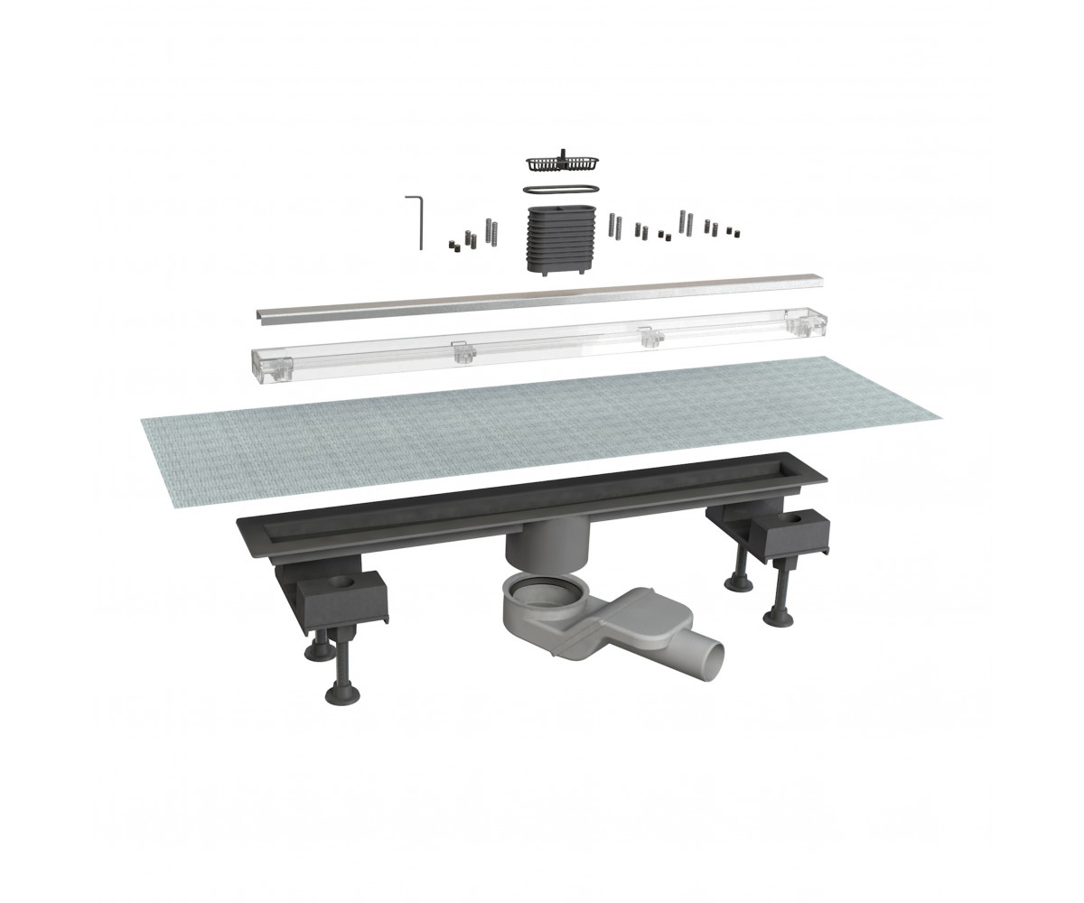Сходи I-Flow C line 600мм, з решіткою під плиткою, хром IMPRESE  D12860001C D12860001C