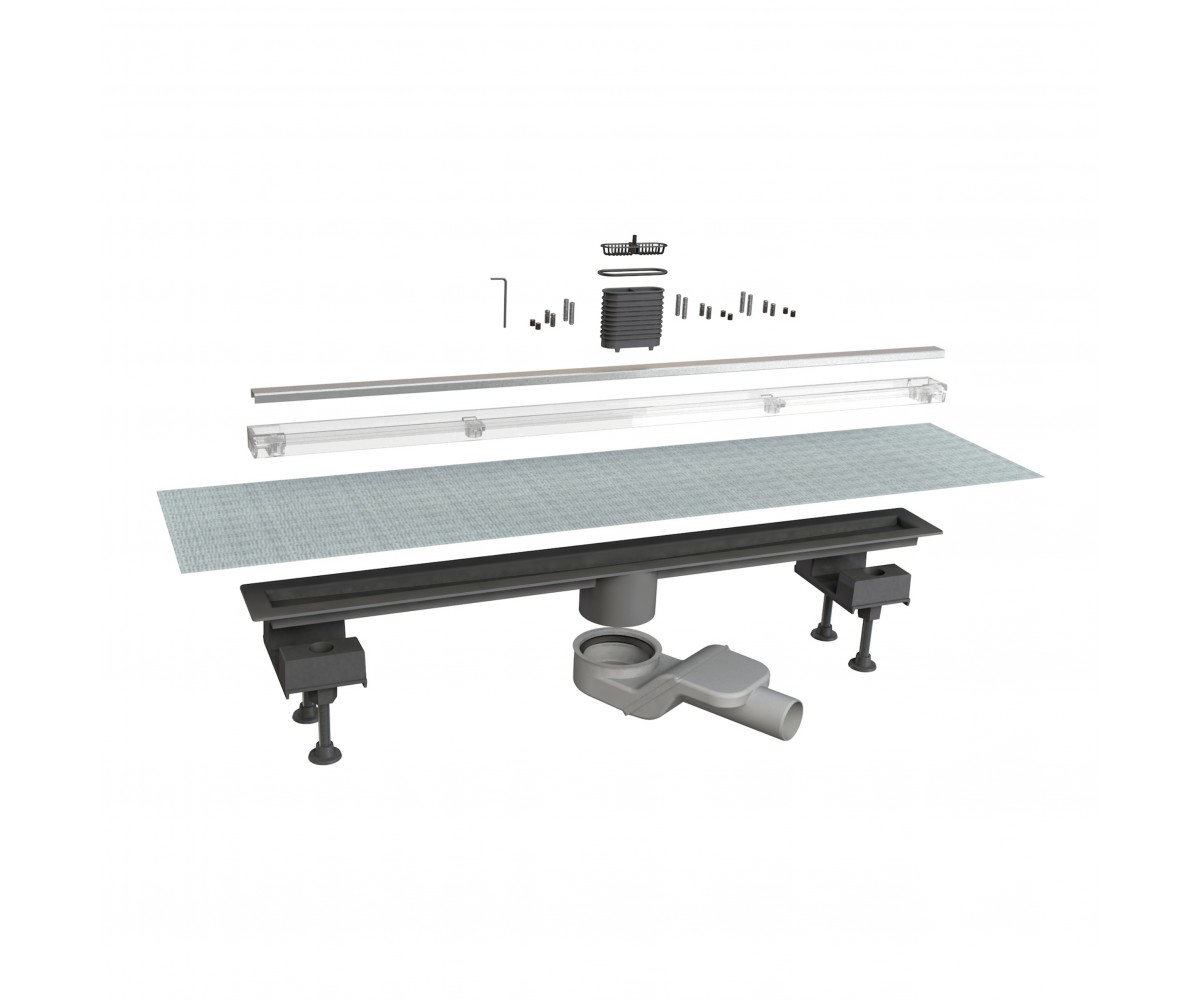 Сходи I-Flow C line 800мм, з решіткою під плиткою, хром IMPRESE  D12880001C D12880001C
