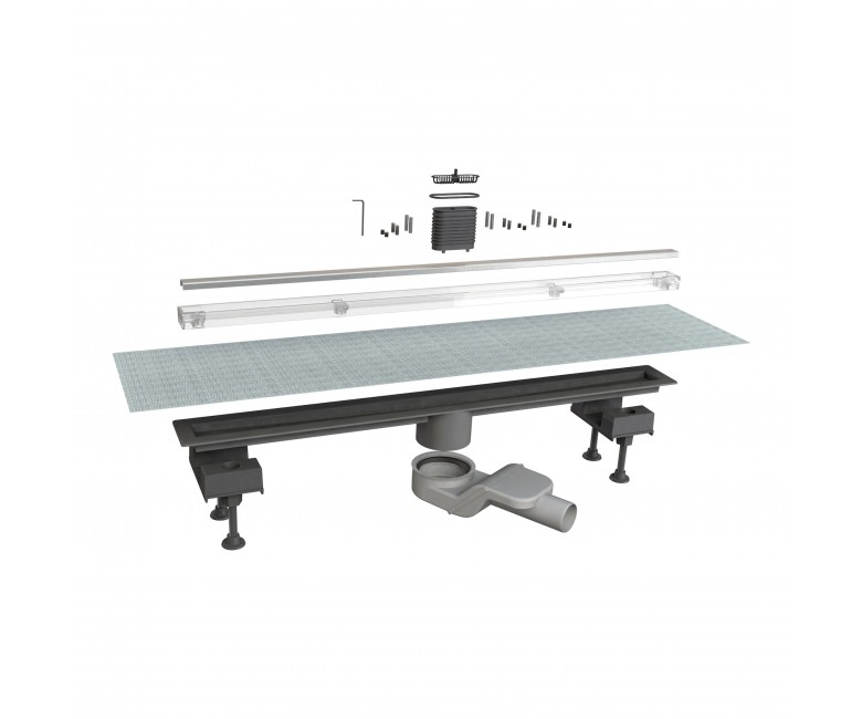 Сходи I-Flow C line 800мм, з решіткою під плиткою, хром IMPRESE  D12880001C D12880001C