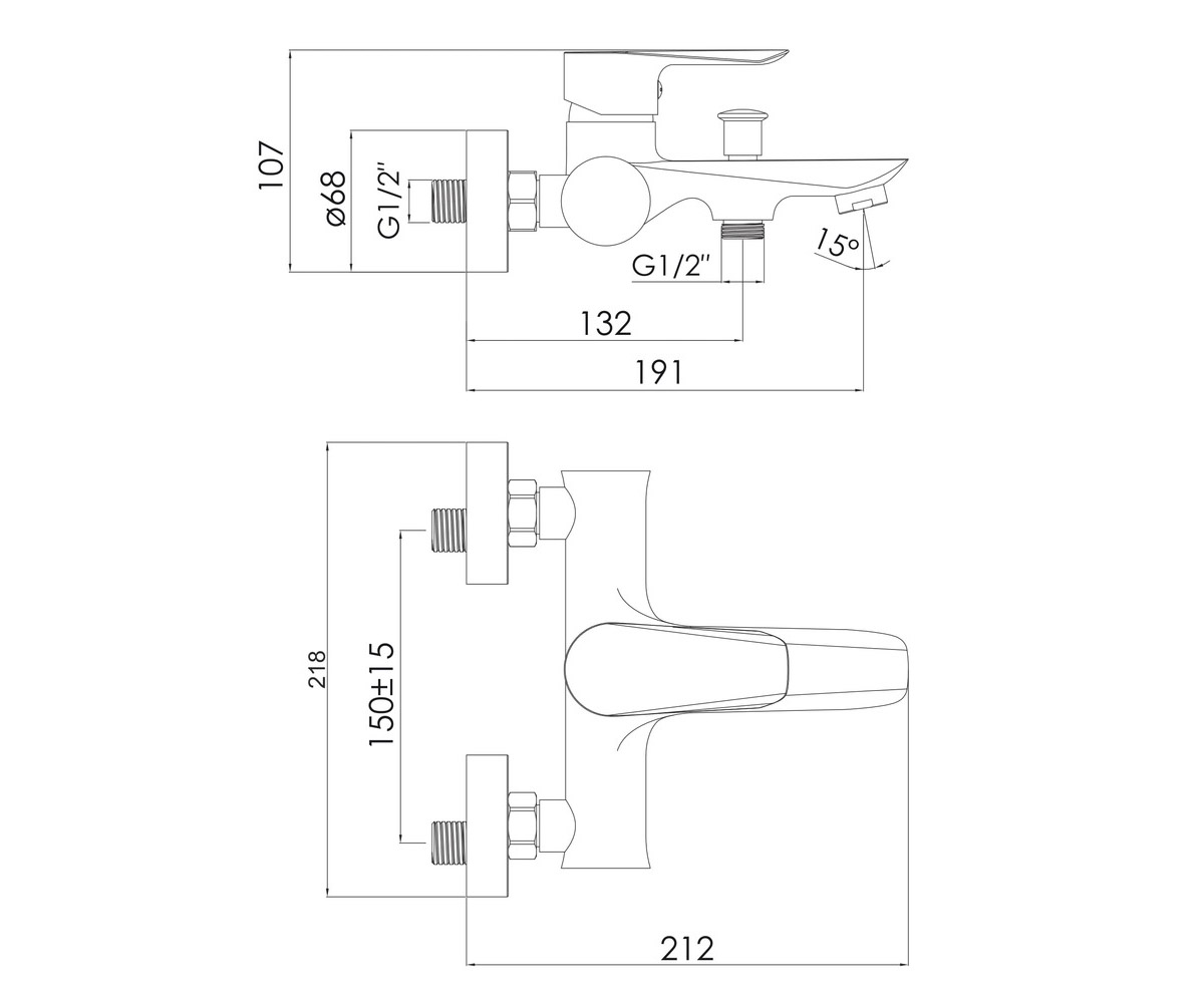 Смеситель для ванны  VACLAV F03206406AA:Чертеж 
