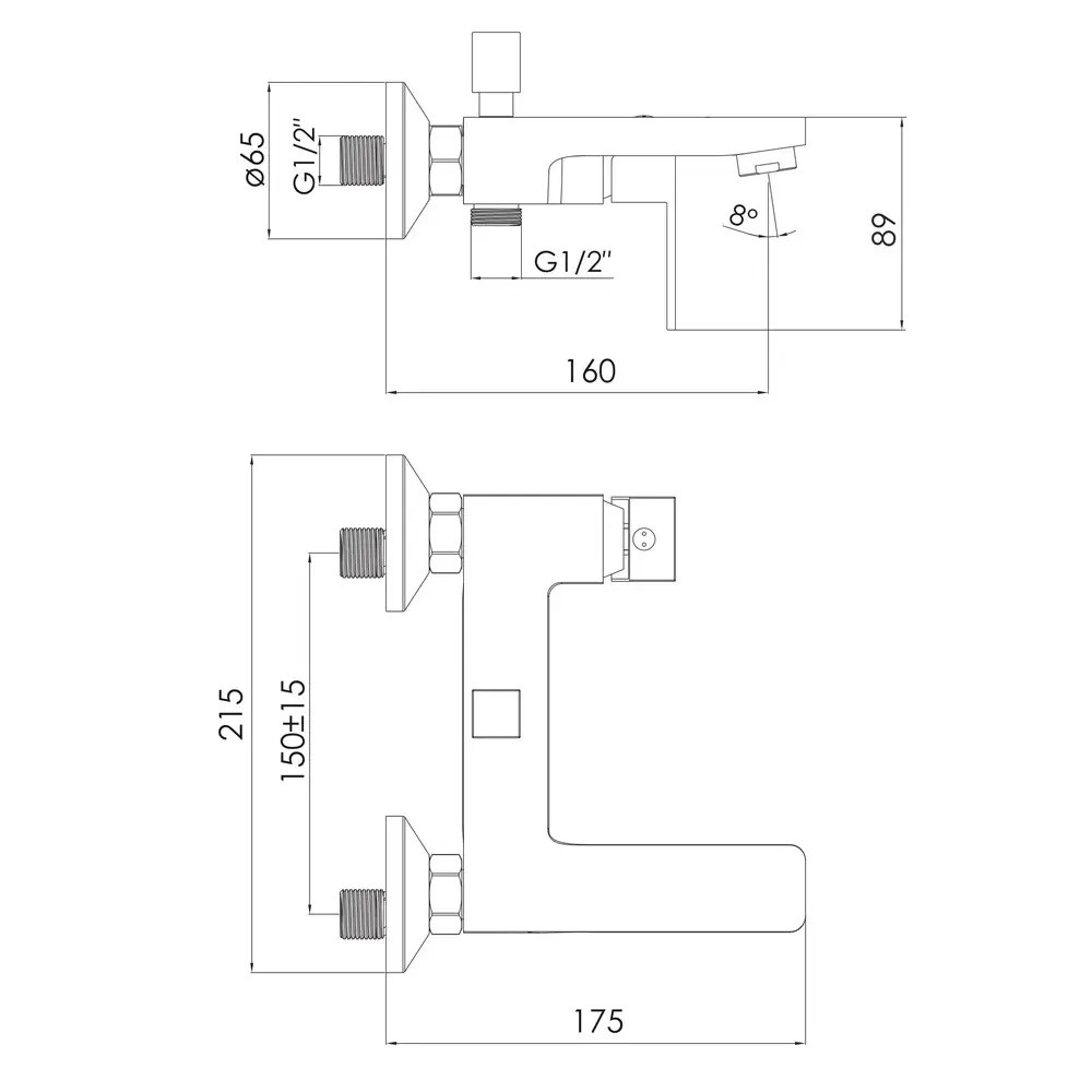 Смеситель с фиксированным изливом  KARLOV F03207610AA:Чертеж 
