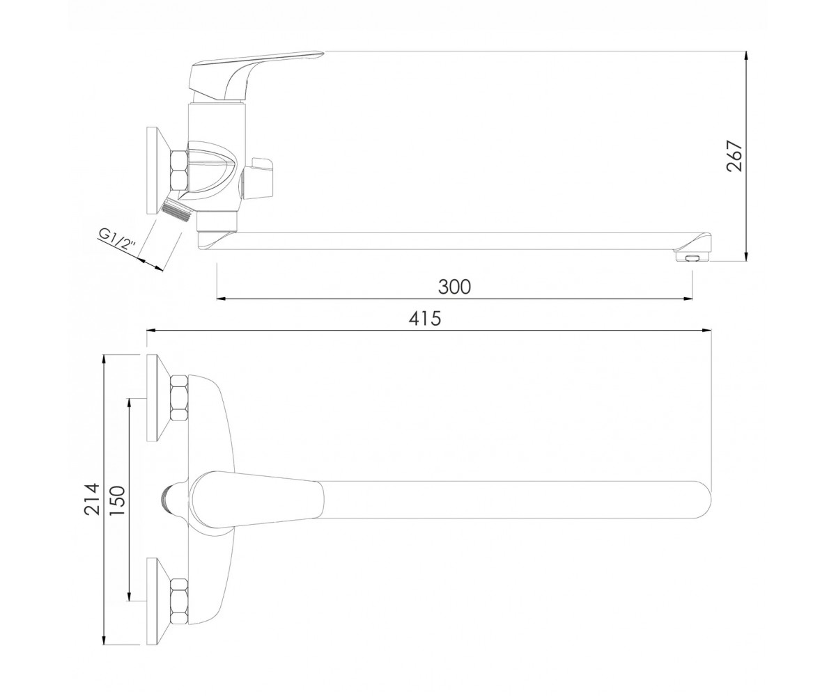 Смеситель для ванны и душа  ORLIK F03209401CB:Чертеж 