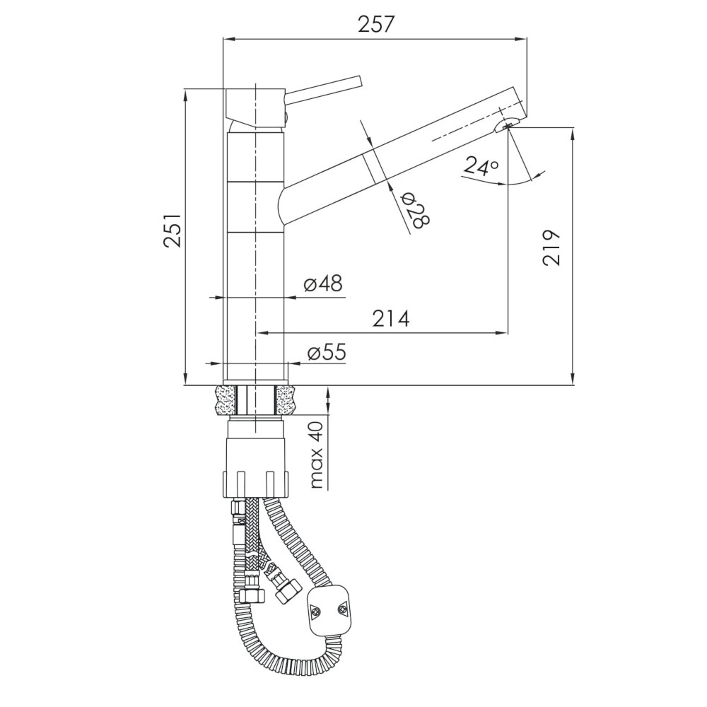 Кухонный смеситель  PIVOT LB F03408501AA:Чертеж 