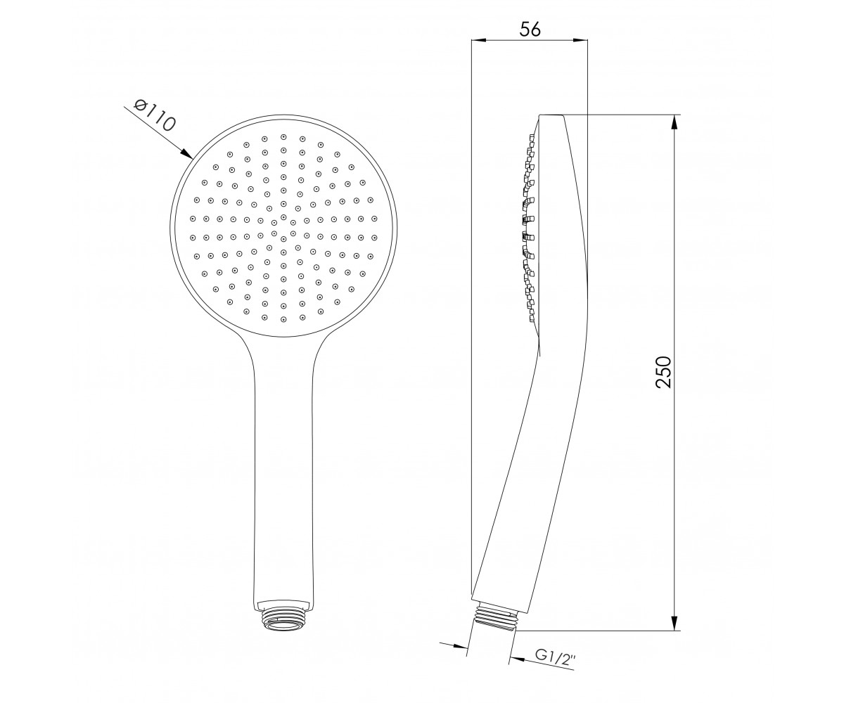 Ручной душ  F03600101AP:Чертеж 