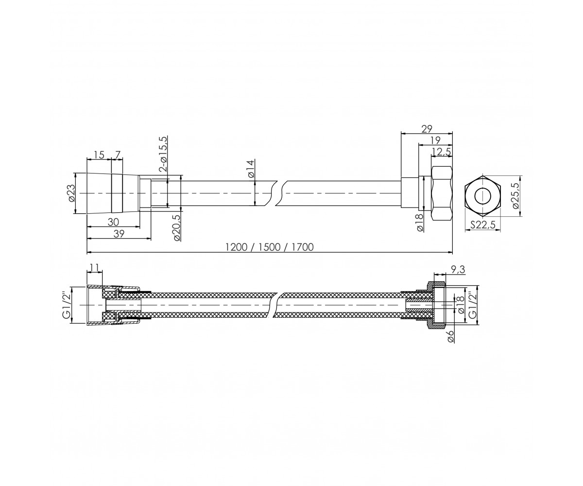 IMPRESE шланг для душу, PVC, 1200 мм, anti-twist  F03600101TA:Фото 1
