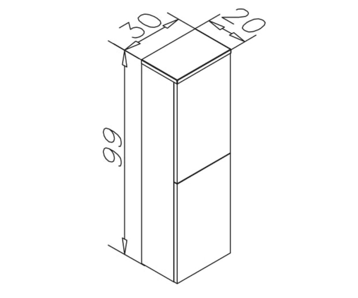 Подвесной пенал 30 см  BLACK EDGE F32113OK:Чертеж 