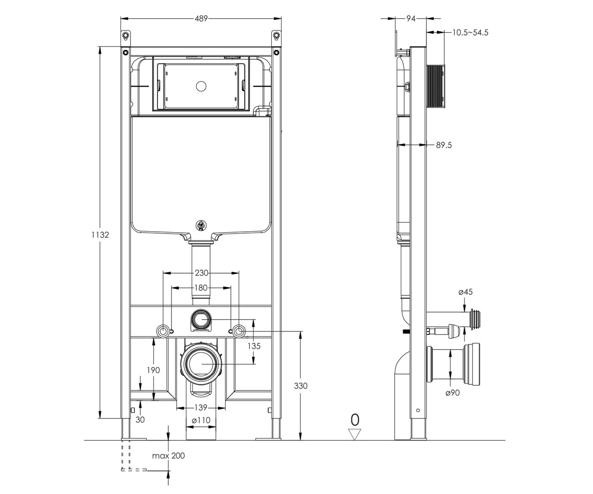 Инсталляция для унитаза  I1230:Чертеж 