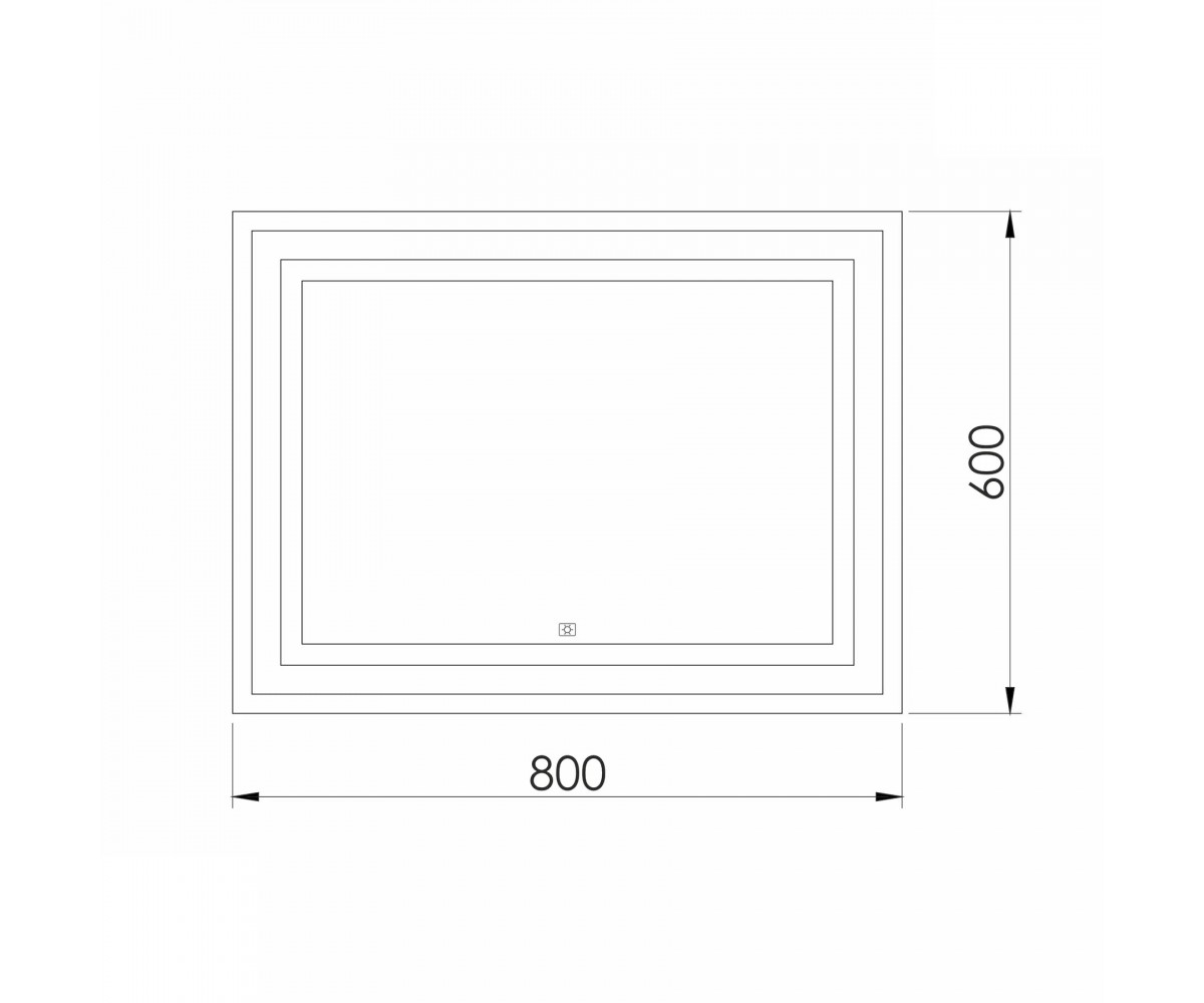 Зеркало подвесное, с подсветкой  KARLOV LIGHT M08607600MA:Чертеж 