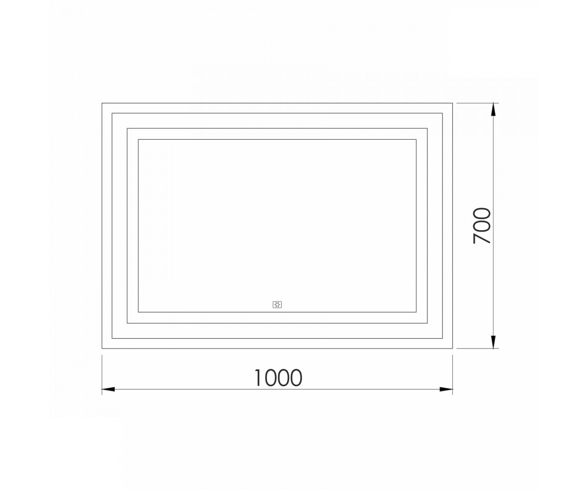 Зеркало подвесное, с подсветкой  KARLOV LIGHT M08607600MB:Чертеж 