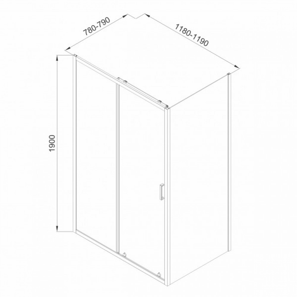 Прямоугольная душевая кабина  SKALA S09806012GR:Чертеж 