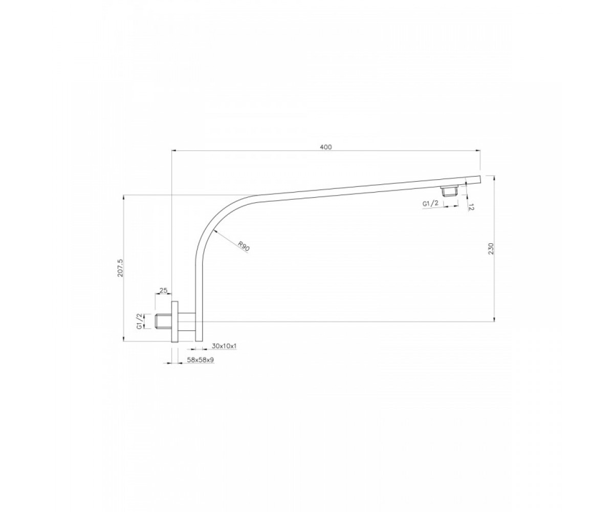Хромированный держатель  SH01-3010400B:Чертеж 
