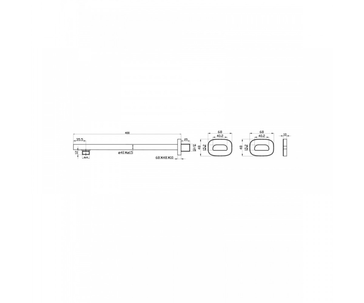 Настенный кронштейн  SH01-400B:Чертеж 