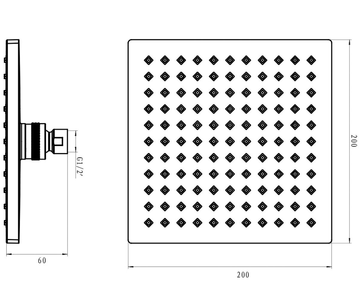 Душевая головка  SQ200:Чертеж 