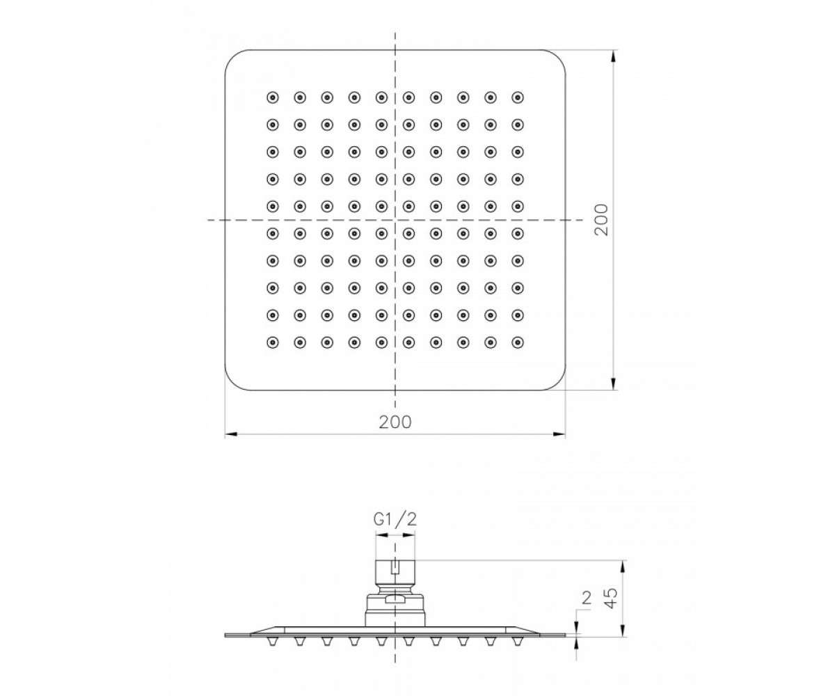 Душевая головка  SQ200SS2:Чертеж 