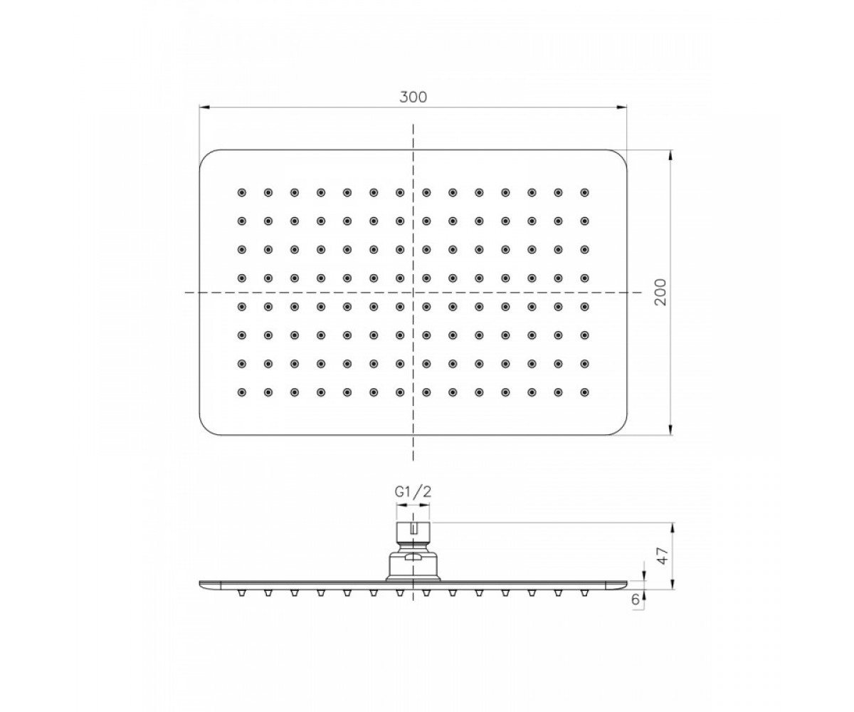Верхний душ  SQ300200SS6:Чертеж 