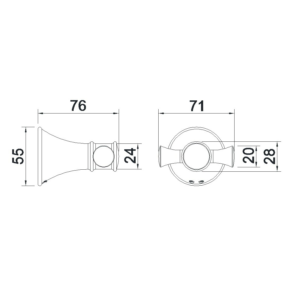 Крючок для ванной  PODZIMA LEDOVE ZMK01170121:Чертеж 