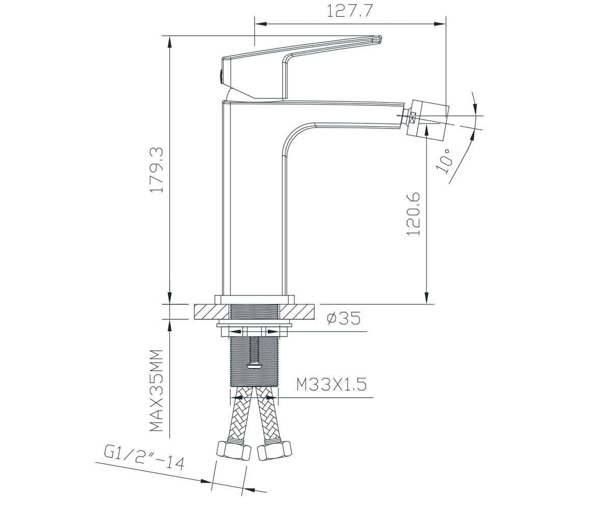 Смеситель для биде  GRAFIKY ZMK061901070:Чертеж 