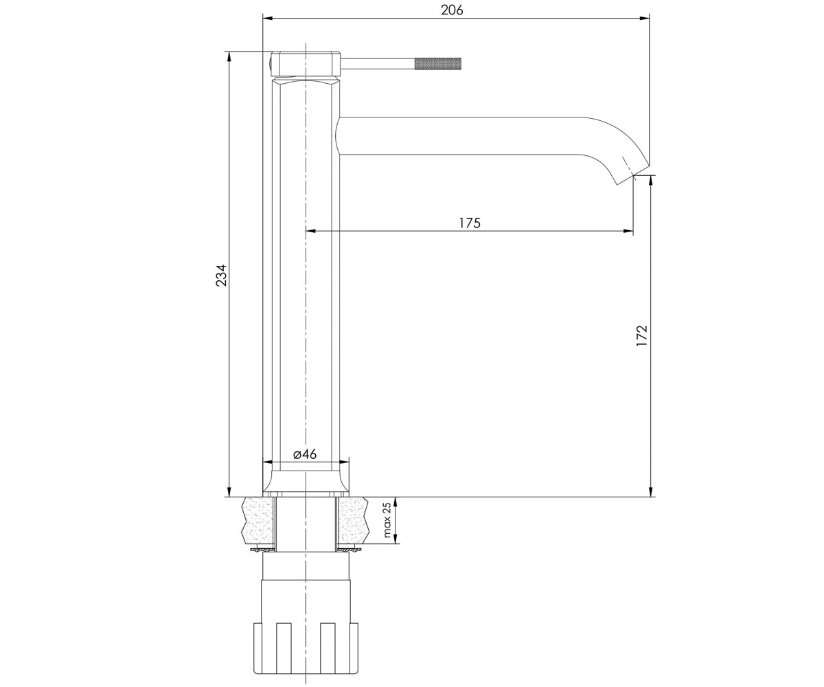 Высокий смеситель  BRENTA ZMK091908011:Чертеж 