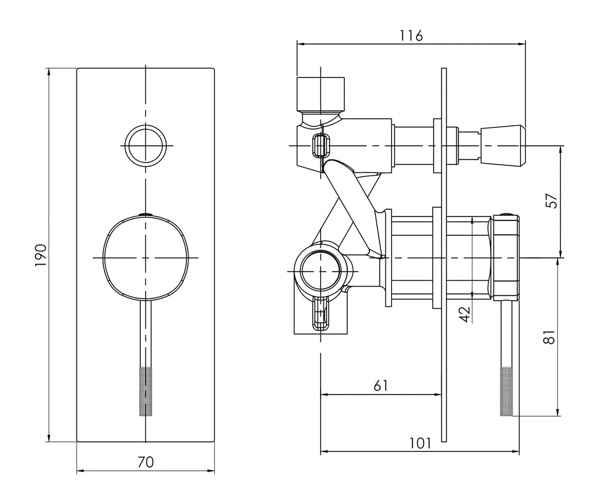 Настенный смеситель  BRENTA ZMK091908041:Чертеж 