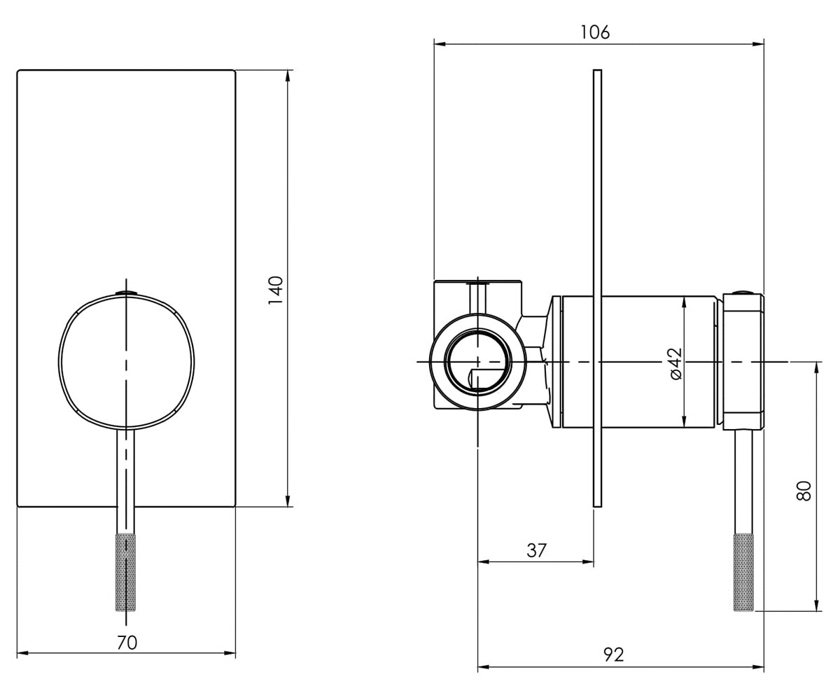Смеситель для душа  BRENTA ZMK091908081:Чертеж 
