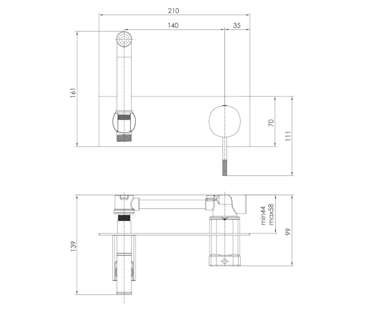 Гигиенический душ  BRENTA ZMK091908122:Чертеж 