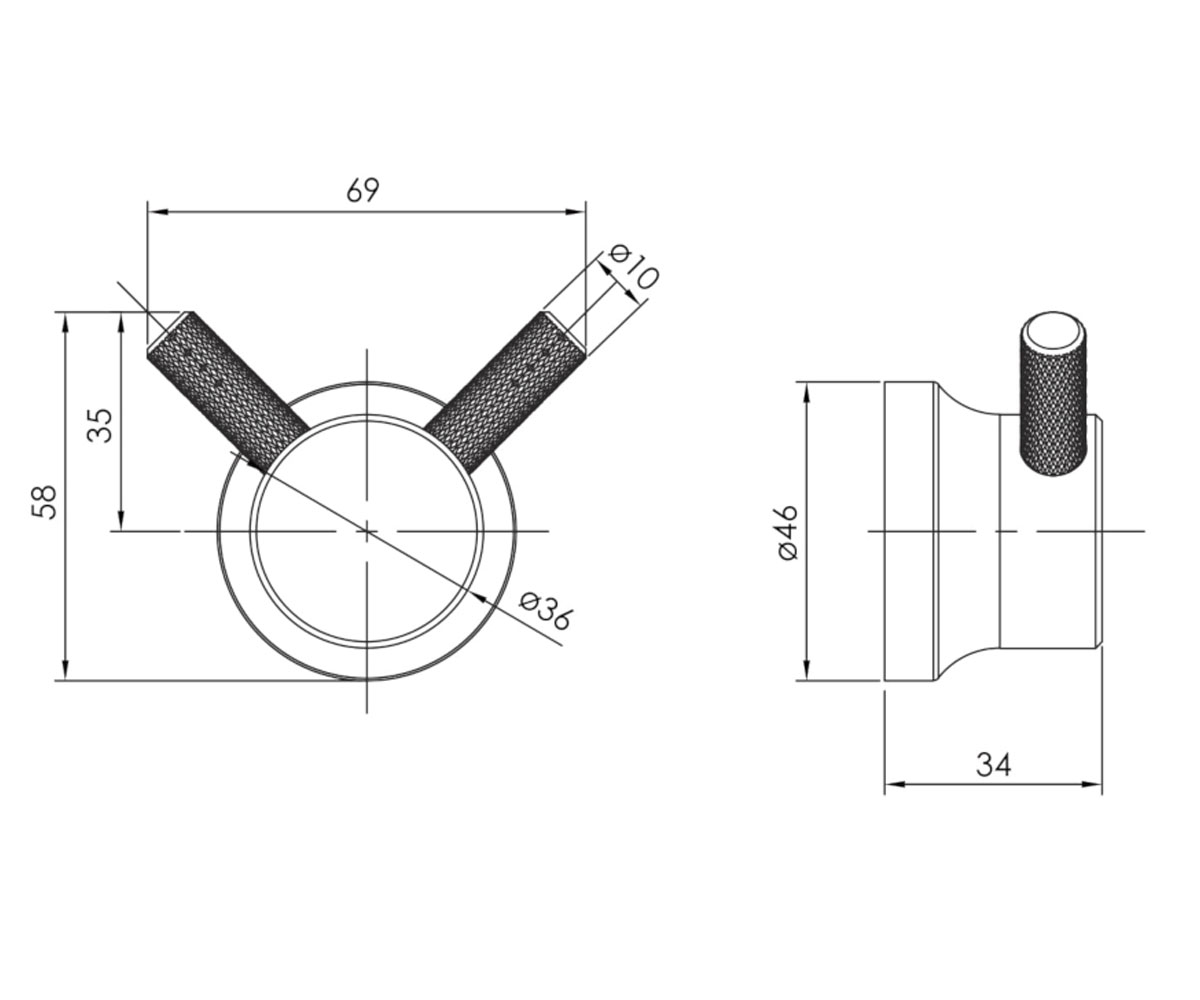 Двойной крючок  BRENTA ZMK091908210:Чертеж 